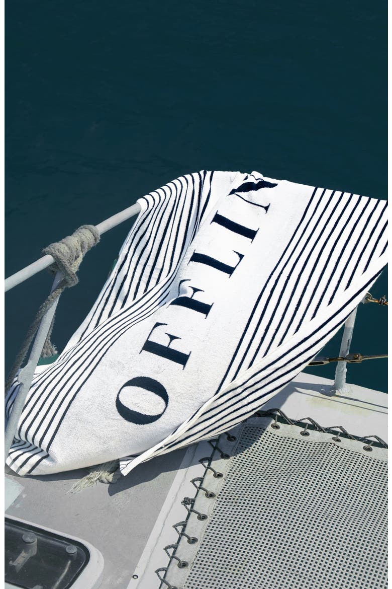 Offline 2-Piece Beach Towel Set, Alternate, color, Navy / White