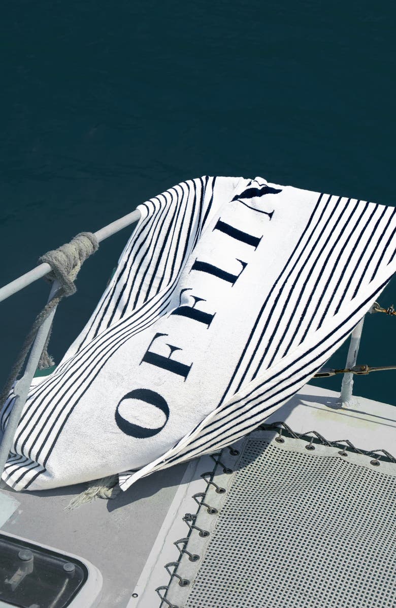 Italic Offline Beach Towel, Set of 2, Alternate, color, Navy / White