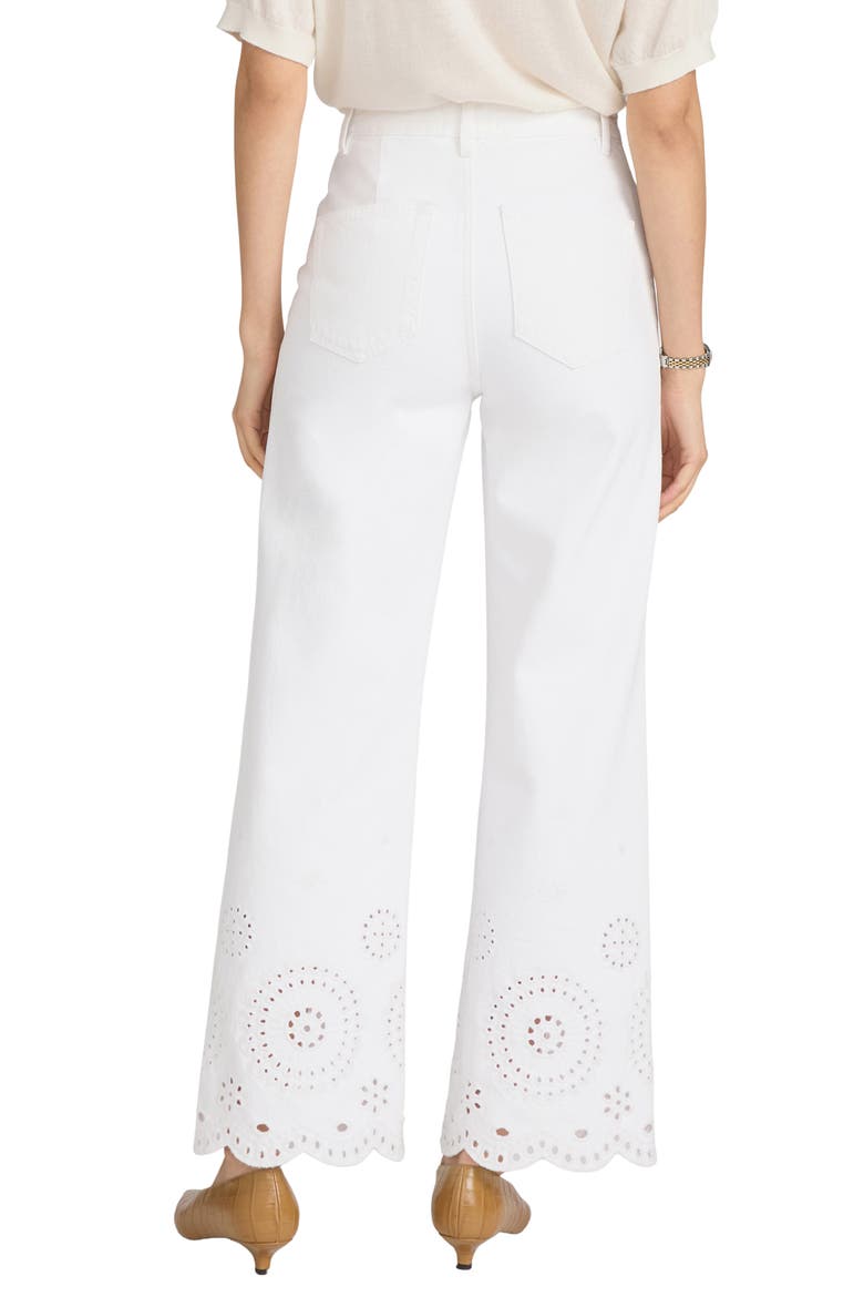 The Eyelet Flare Jeans, Alternate, color, WHITE