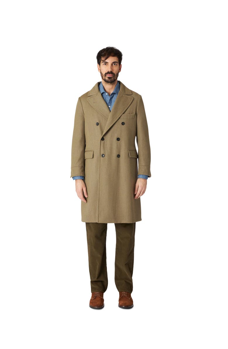 Fortela Serwilliam Wool Double-Breasted Coat, Alternate, color, Green