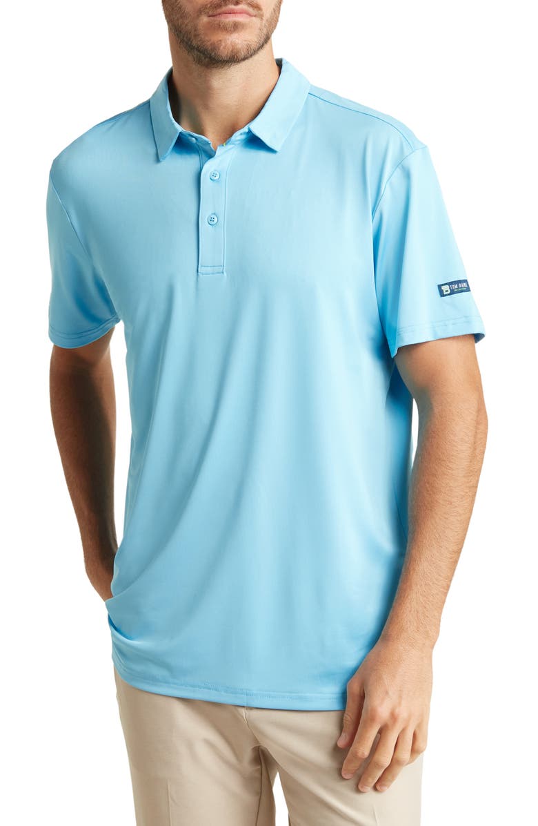 TOM BAINE Performance Solid Polo, Main, color, Light Blue