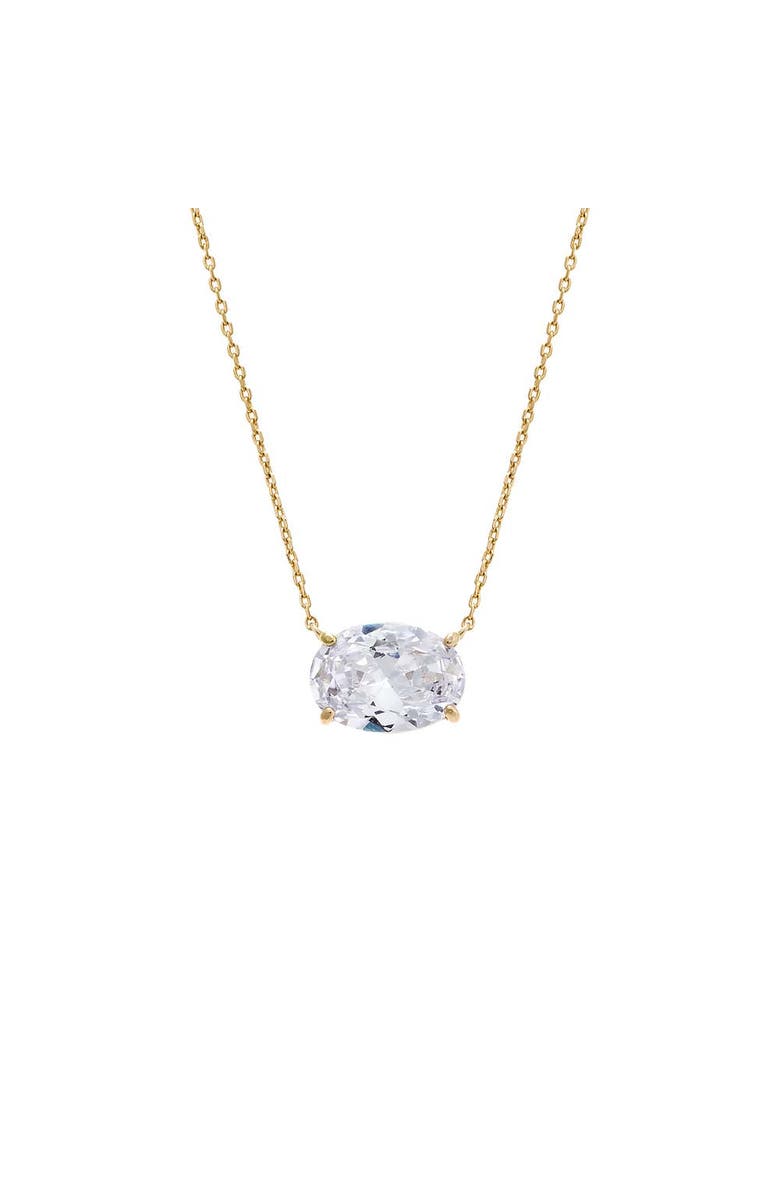 BY ADINA EDEN CZ Oval Shape Pendant Necklace, Main, color, Gold
