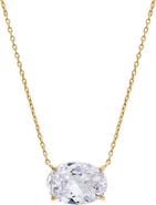 BY ADINA EDEN CZ Oval Shape Pendant Necklace
