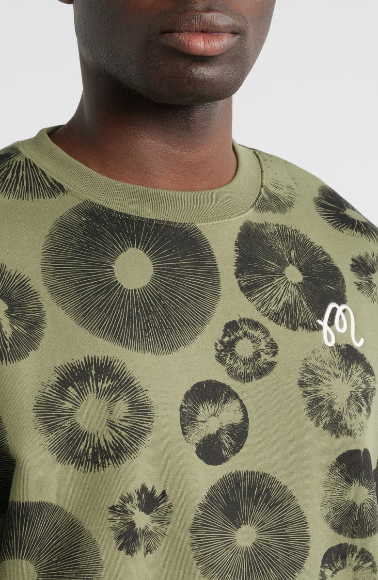 Malbon Golf Range Foraging Print Sweatshirt, Alternate, color, Olivine