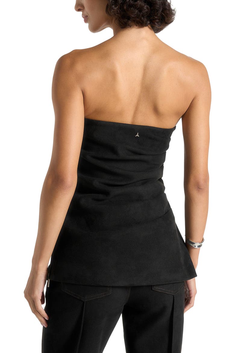 Laurena Suede Tacked Longline Bandeau Top, Alternate, color, Black