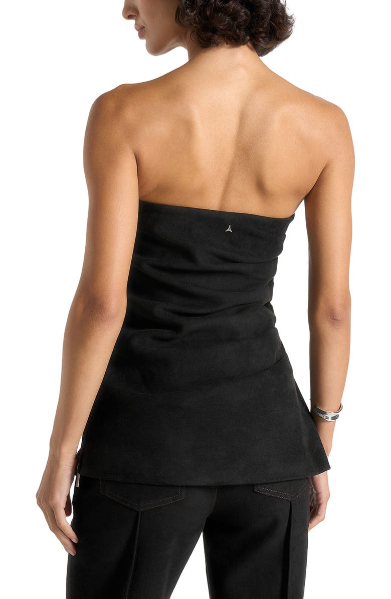 Manière De Voir Laurena Suede Tacked Longline Bandeau Top, Alternate, color, Black
