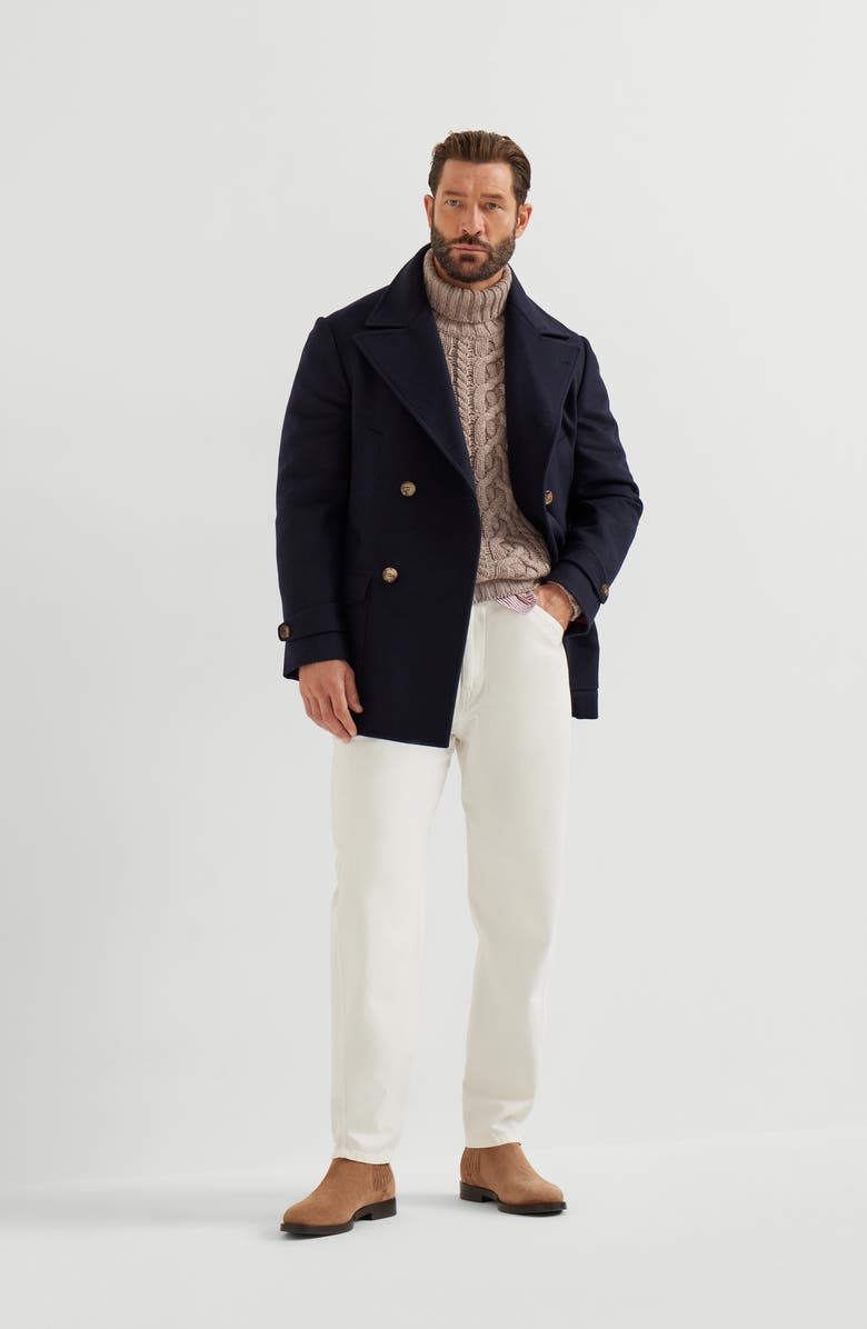 Brunello Cucinelli Four-pocket Caban jacket, Alternate, color, Navy Blue