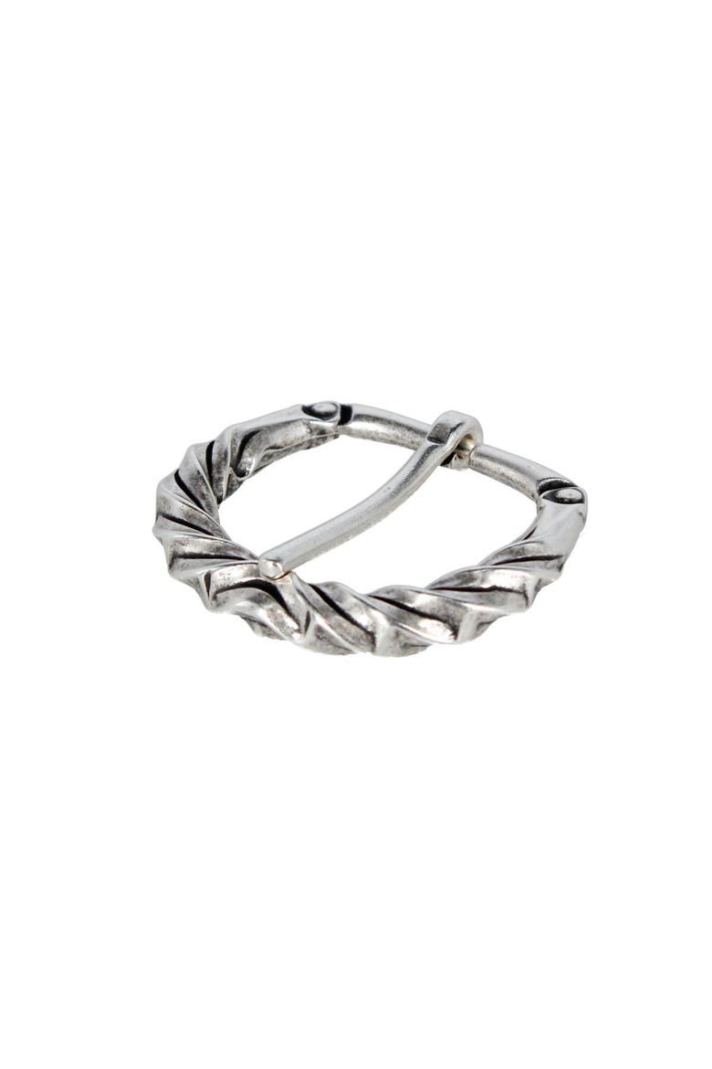 40mm Italian Solid Brass Twisted Patterned Harness Belt Buckle, Alternate, color, English Silver