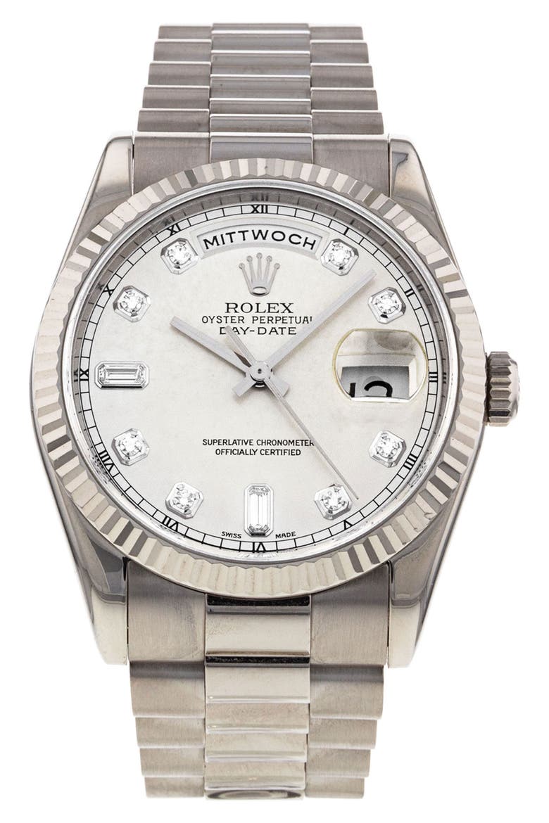 Rolex Preowned 2005 Day-Date 118239 Bracelet Watch, 36mm, Main, color, SILVER