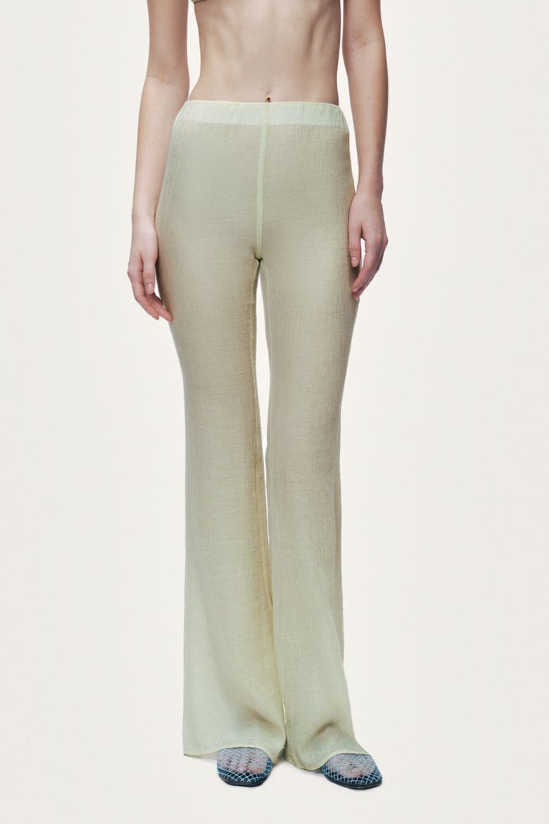 High Waist Flare Pants, Main, color, Light/Pastel Yellow