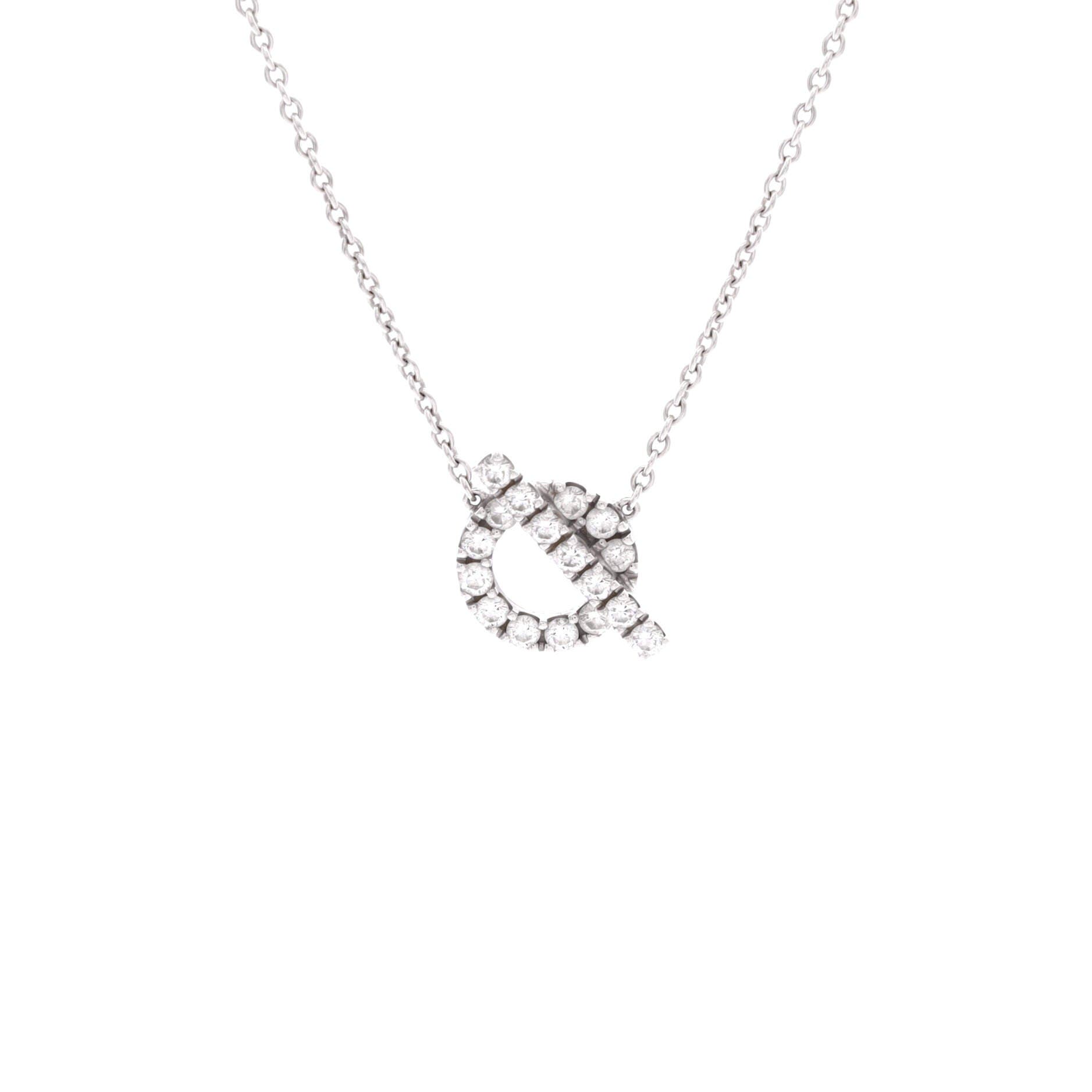 Finesse Pendant Necklace 18K White Gold and Diamonds, Main, color, Metallic Gold