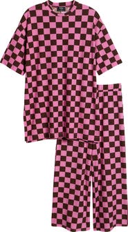 Dressed in Lala Lex Ribbed Oversize T-Shirt & High Waist Crop Pants Set