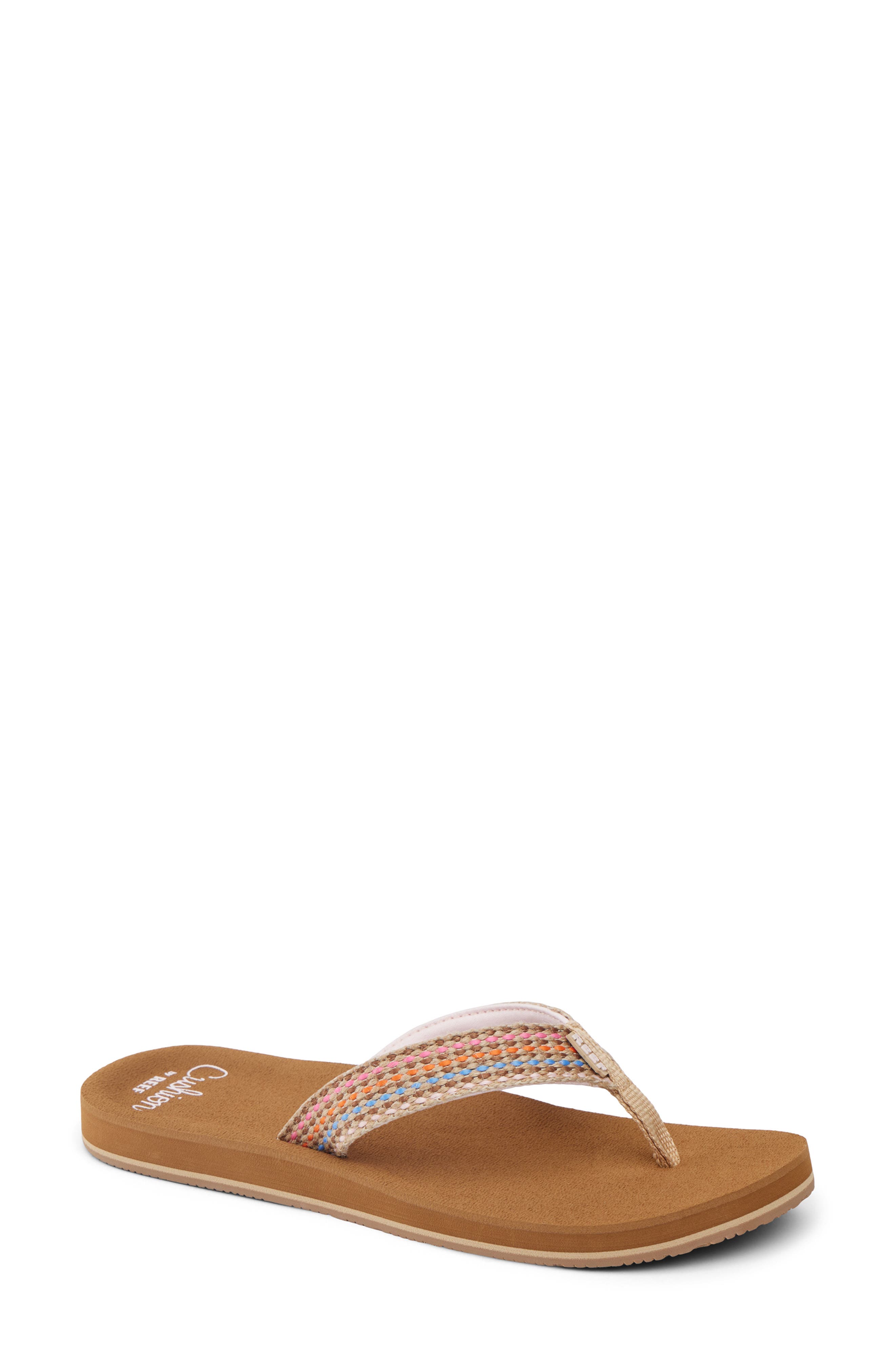Reef Baja Elena Flip Flop, Main, color, Brown/ Pink