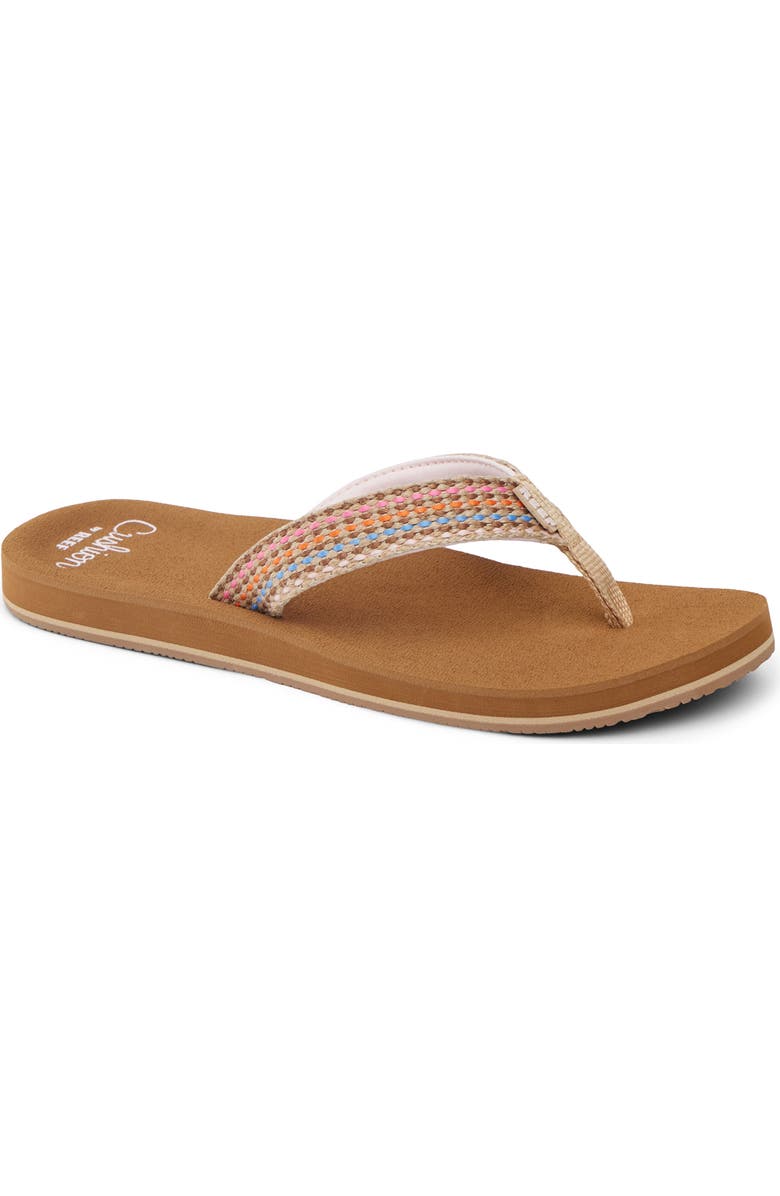 Reef Baja Elena Flip Flop, Main, color, Brown/ Pink