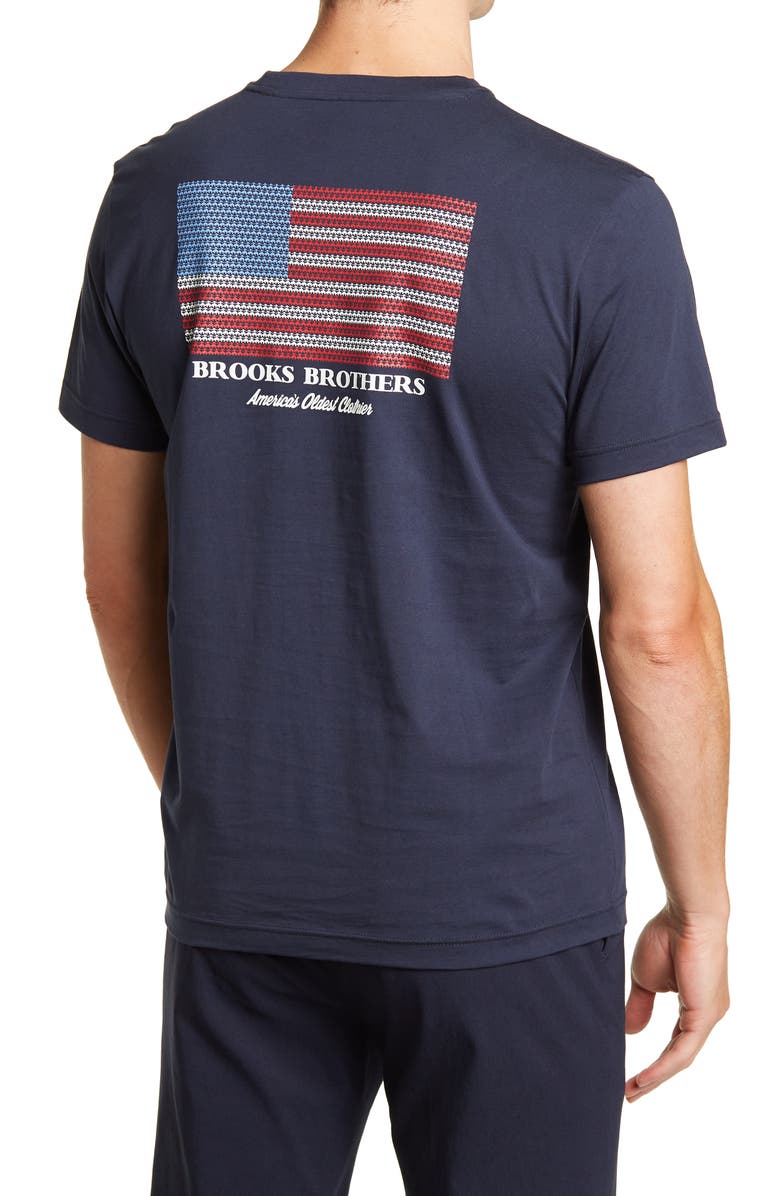 Brooks Brothers Flag Crew Neck Cotton T-Shirt, Alternate, color, 