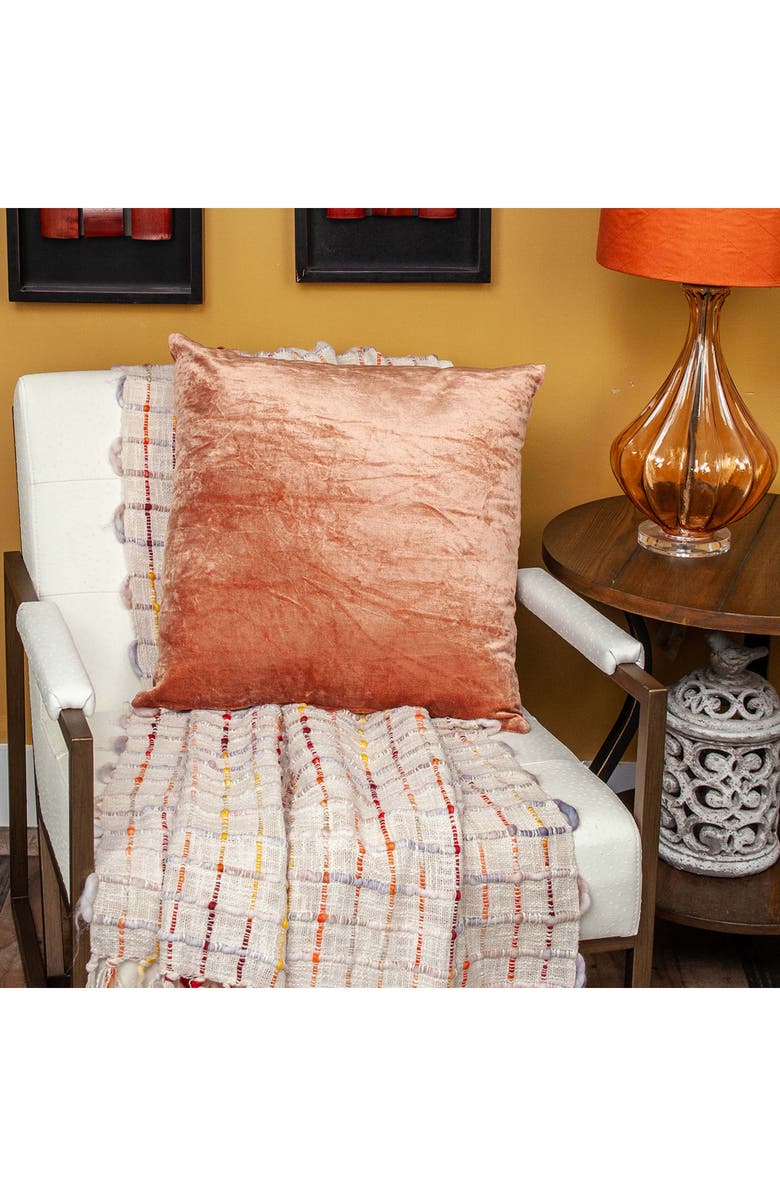 PARKLAND COLLECTION Sunstone Solid Throw Pillow, Alternate, color, Orange