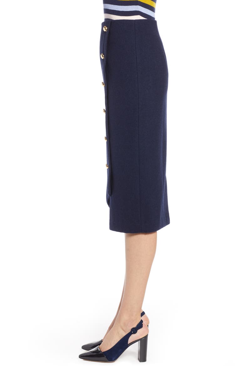 x Atlantic-Pacific Wrap Pencil Skirt, Alternate, color, NAVY BLAZER