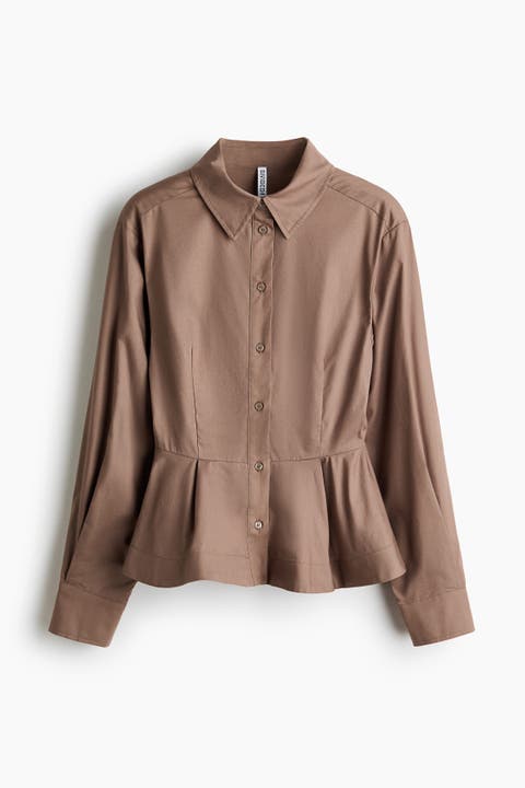 Poplin Peplum Shirt