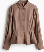 H&M Poplin Peplum Shirt