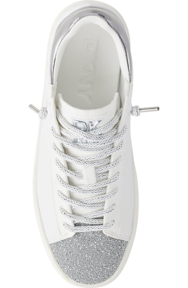 DKNY Ginali Metallic Cap Toe Sneaker, Alternate, color, White