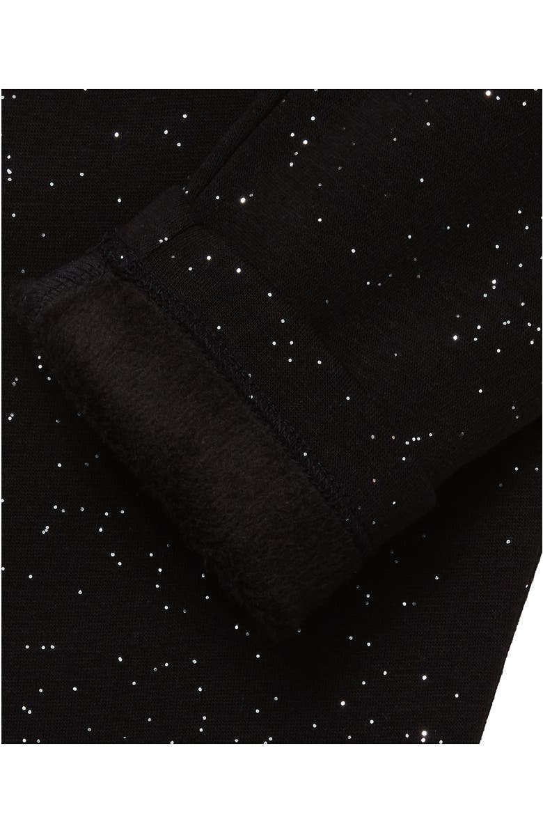 Lands' End Girls Fleece Lined Leggings, Alternate, color, Mod Black Glitter