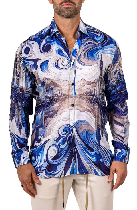 Fibonacci Marthyr 0326 Contemporary Fit Button-Up Shirt