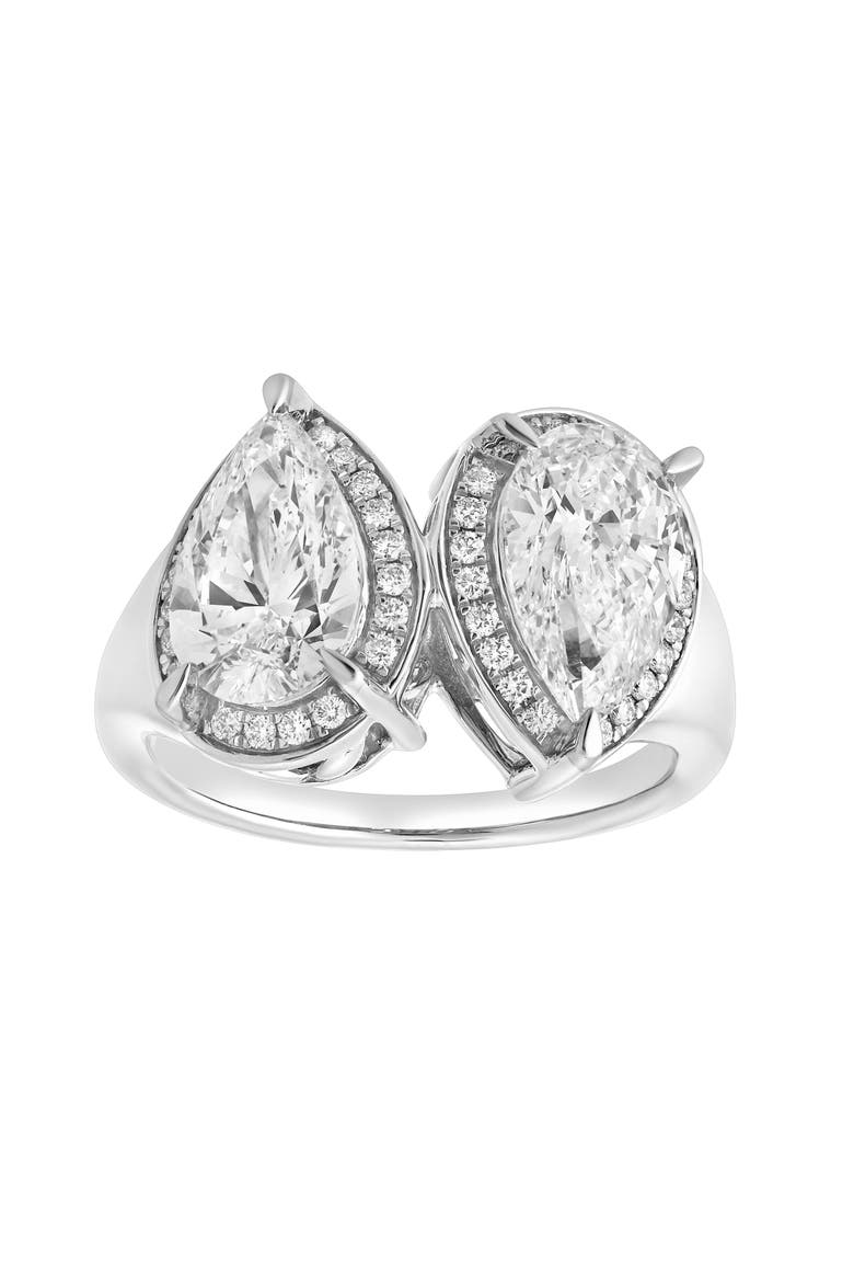 Sansa 14K Gold Toi et Moi Pear Lab Grown Diamond Ring - 3.25 Cts, Main, color, 14K White Gold