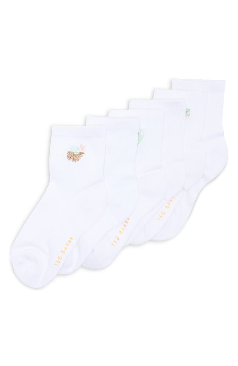 Ted Baker Assorted 3-Pack Crew Socks, Main, color, White Traditional