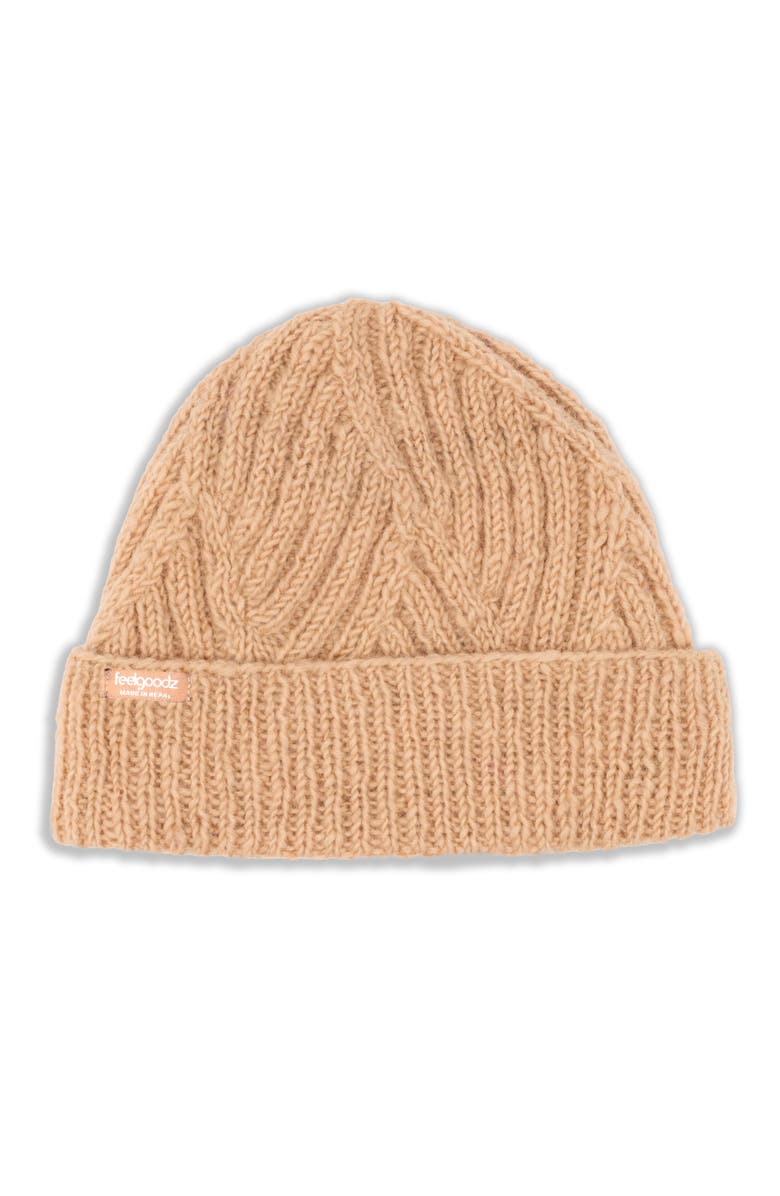 Feelgoodz Women's Artisan Hand-Knit Vienna Beanie Hat, Main, color, Sparrow