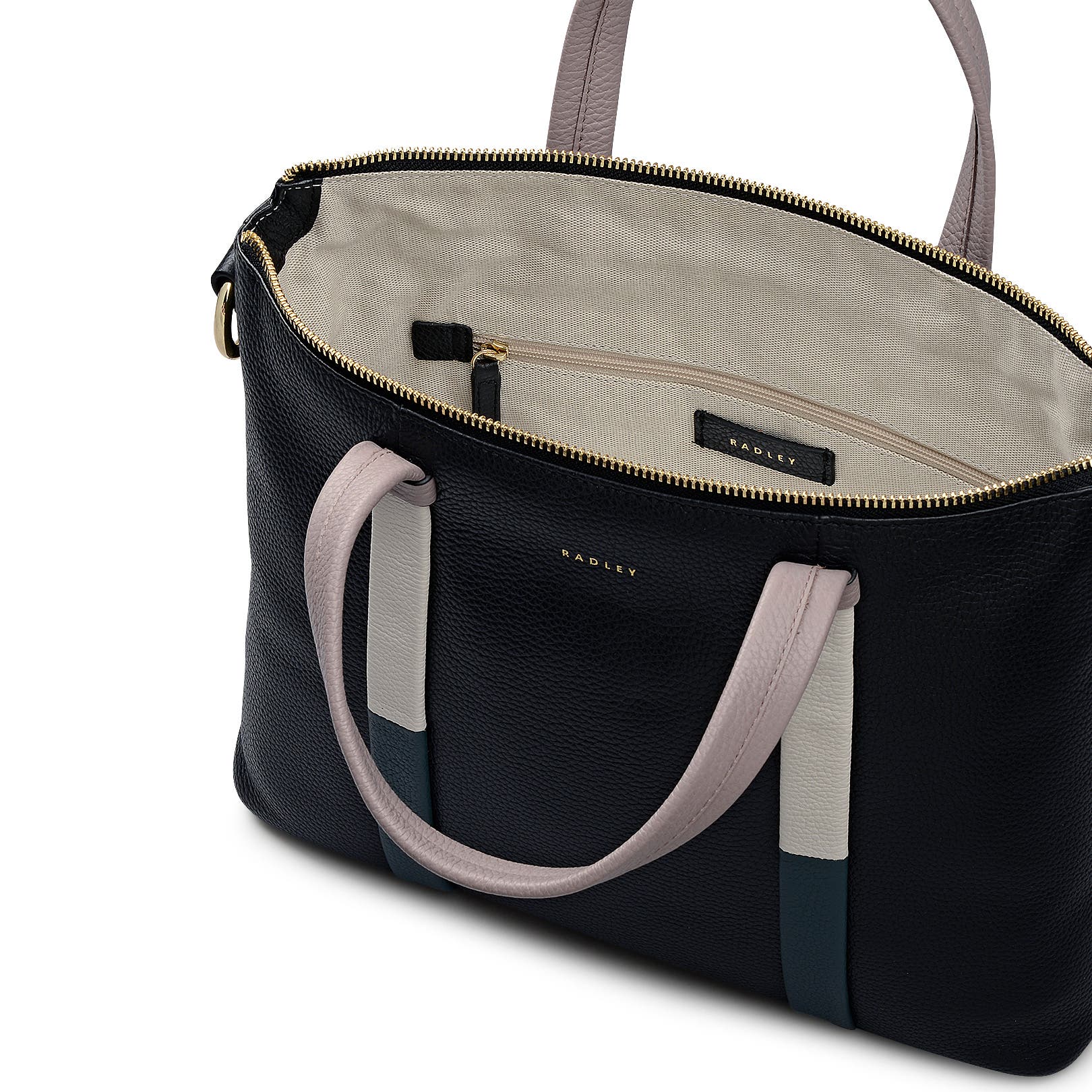 Radley Waterloo Way Medium Ziptop Satchel Bag, Alternate, color, Black