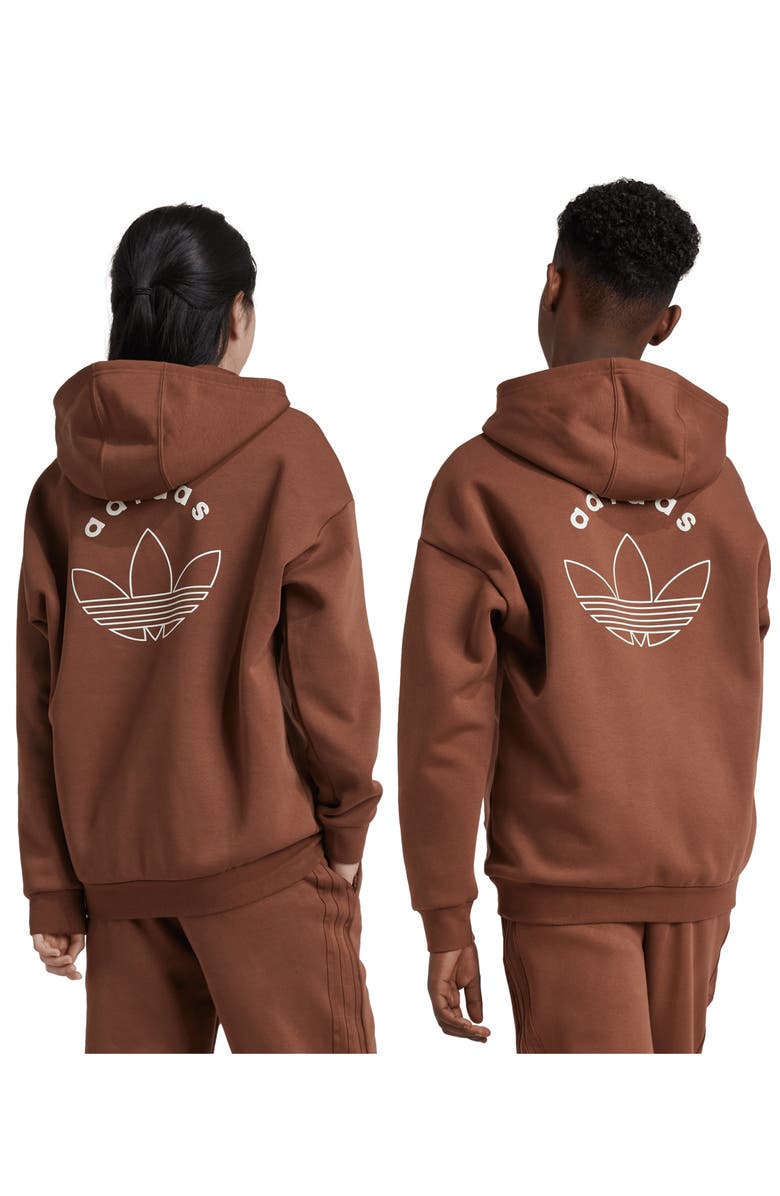 adidas Originals Kids' Logo Hoodie, Alternate, color, Preloved Brown