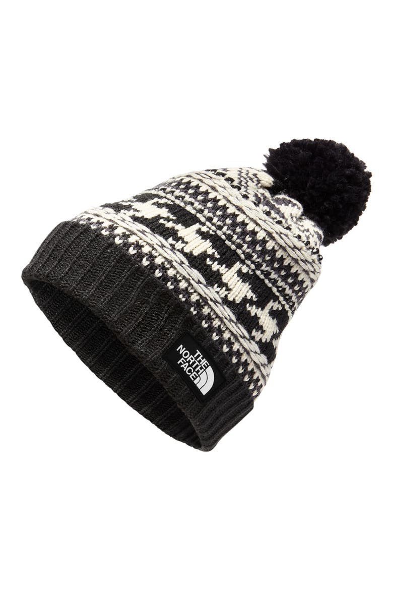 Fair Isle Deep Fit Beanie, Main, color, WEATHRD BLK/VINTGE WHITE MULTI