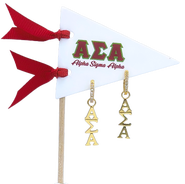 Color Shout Alpha Sigma Alpha Greek Letter Huggie + Charm Earrings