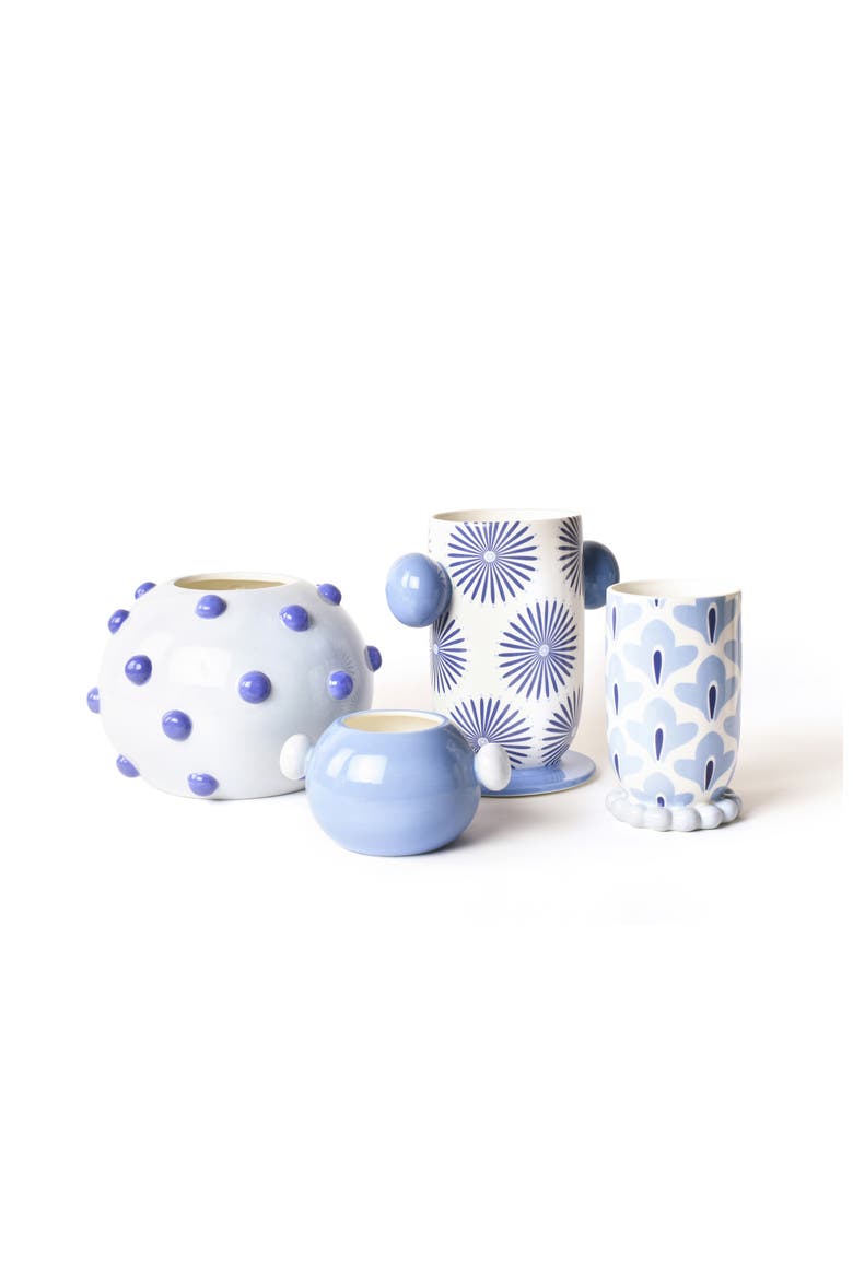 Iris Blue Ceramic Vases 4 Piece Set, Main, color, Blue