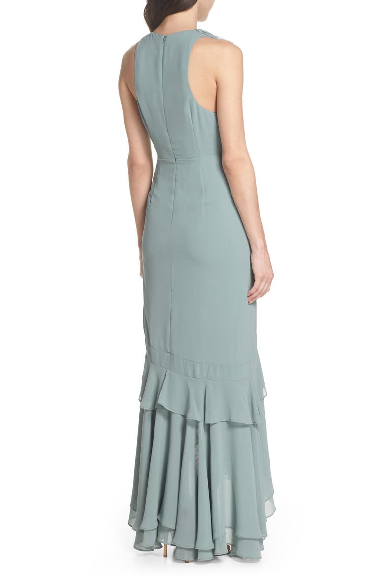 C/MEO Be About You Ruffle Gown, Alternate, color, SAGE