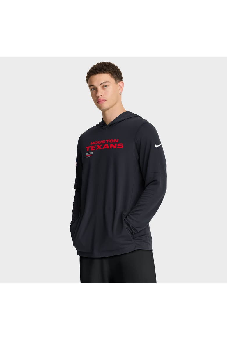 Men's Nike Navy Houston Texans Sideline Pure Fury Performance Long Sleeve Hoodie T-Shirt, Main, color, Navy