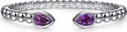 Gabriel & Co. Bujukan Sterling Silver Amethyst Cuff Bangle