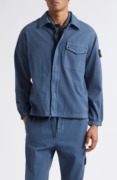 Compass Patch Cotton Herringbone Overshirt
