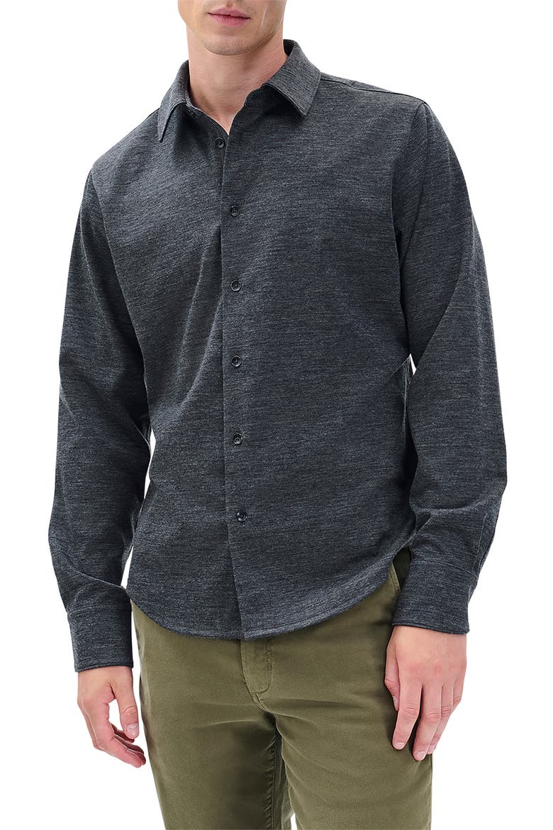 Tomlin Merino Wool Button-Up Shirt, Main, color, CHARCOAL