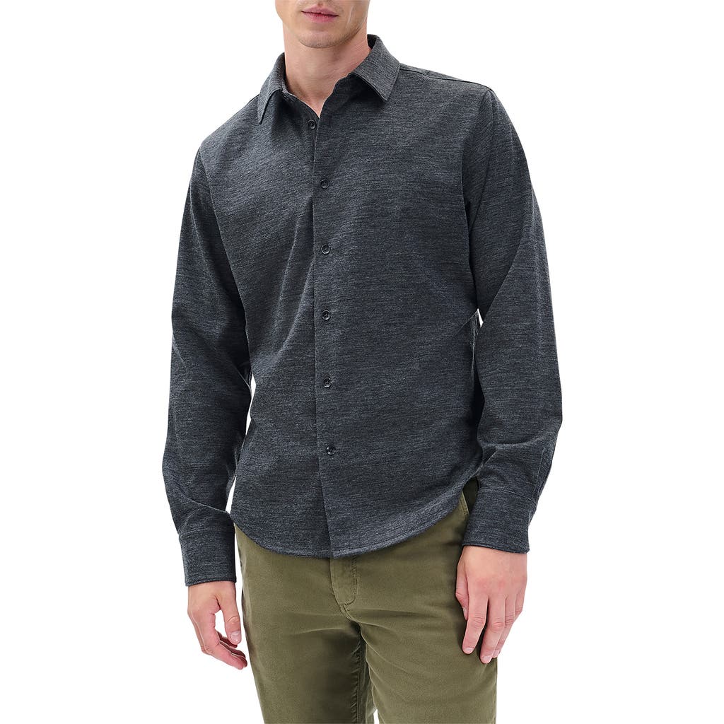 Rag & Bone Tomlin Merino Wool Button-up Shirt In Gray