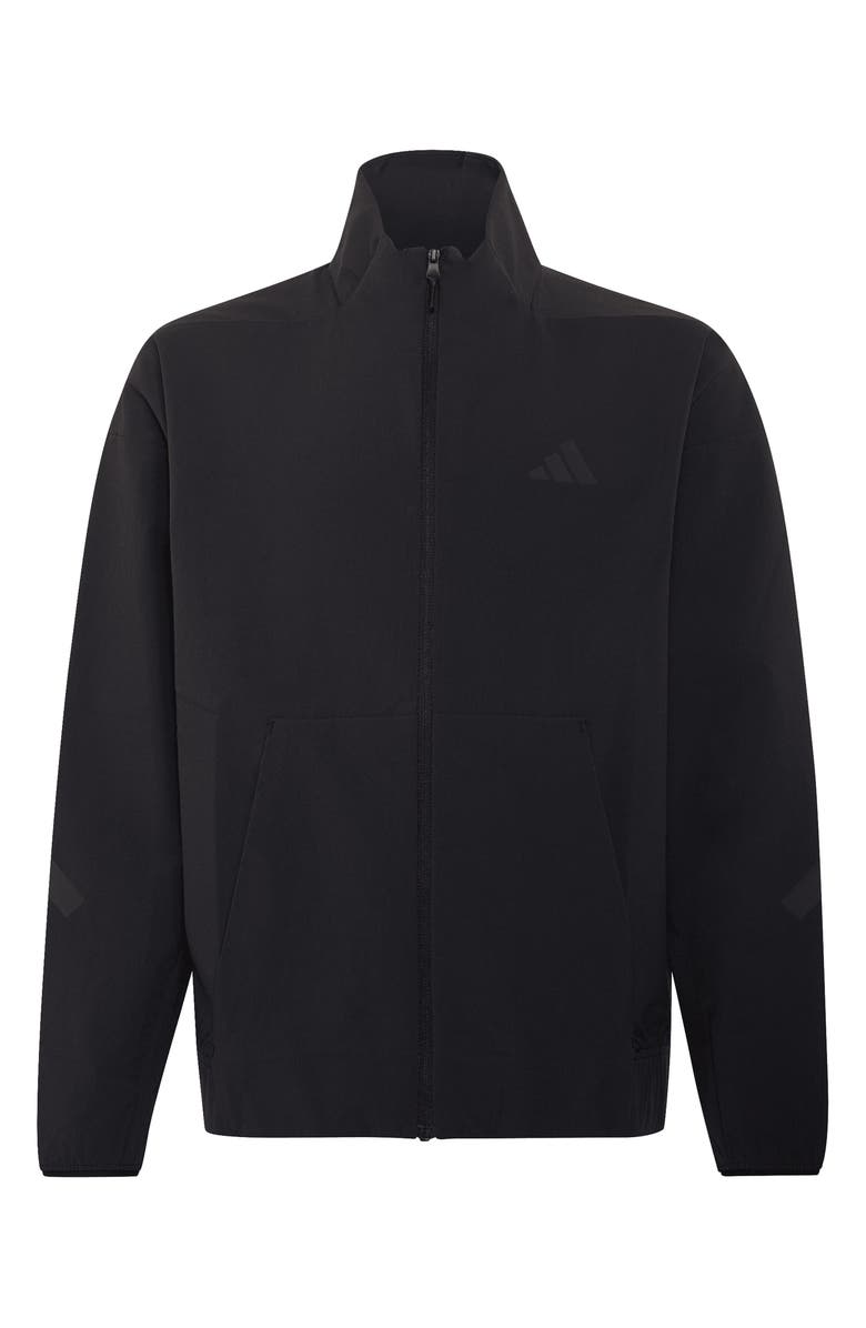 adidas Originals Kids' Z.N.E. Woven Travel Cover-Up Track Top, Main, color, Black/ Carbon