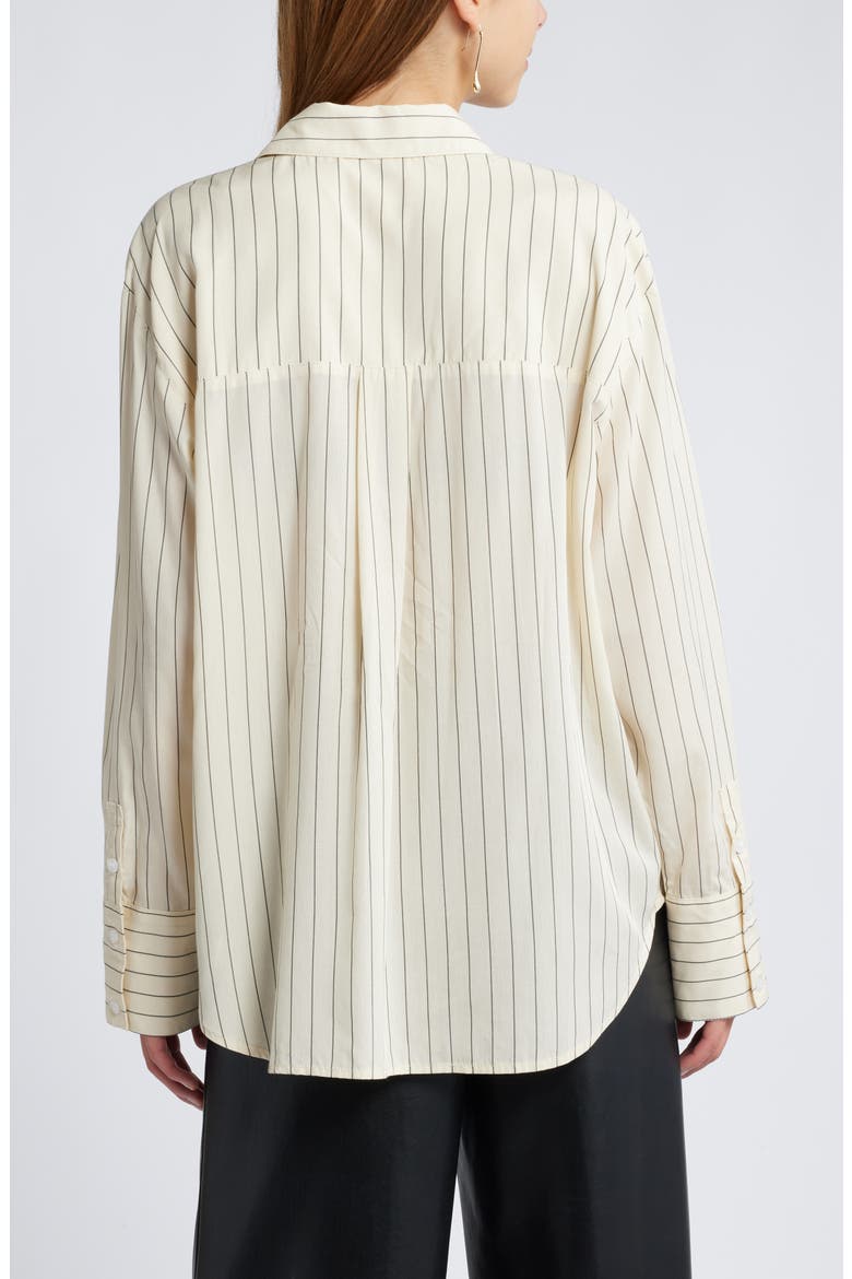 Stripe Button-Up Shirt, Alternate, color, IVORY- GREY PINSTRIPE