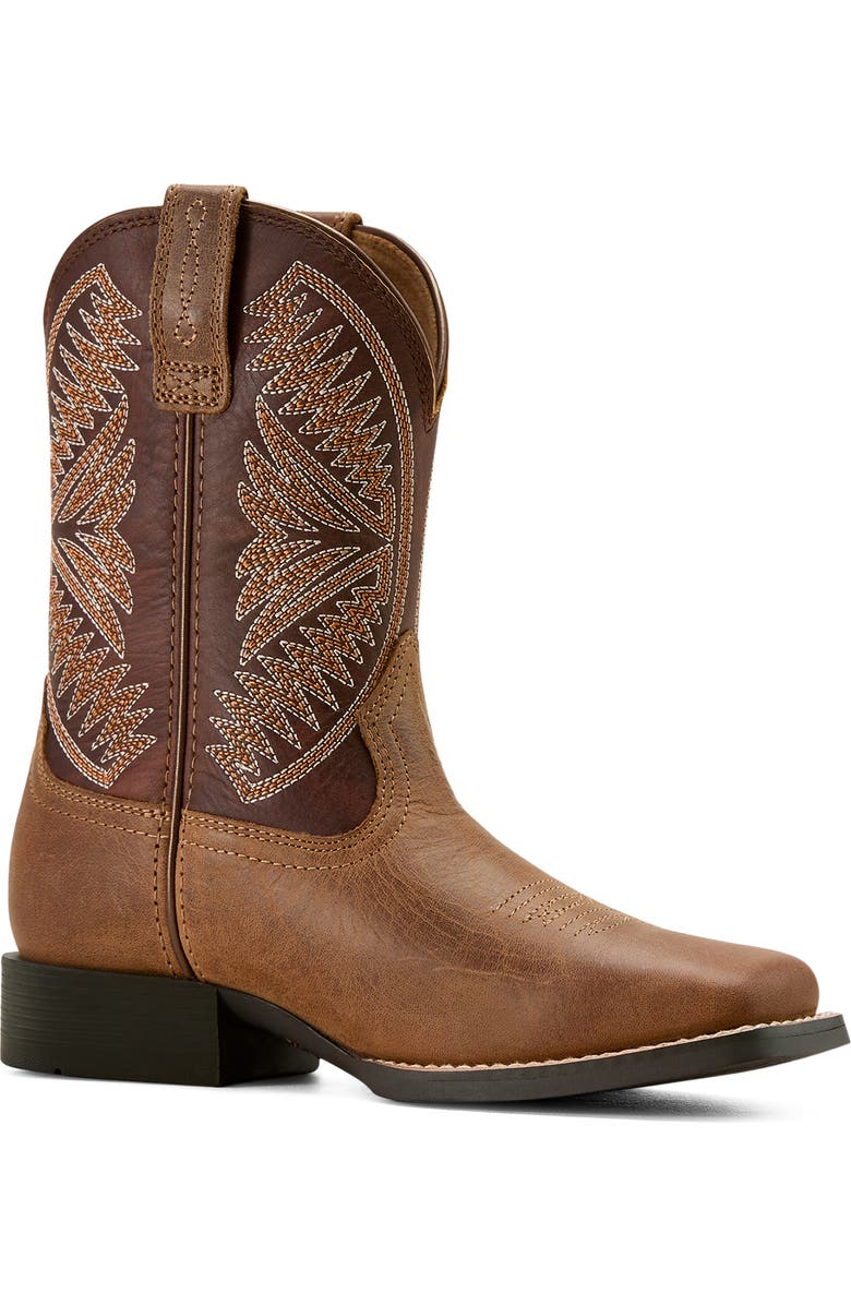Ariat Kids' Ruidoso Western Boot, Main, color, Pearl/ Chocolate Brown