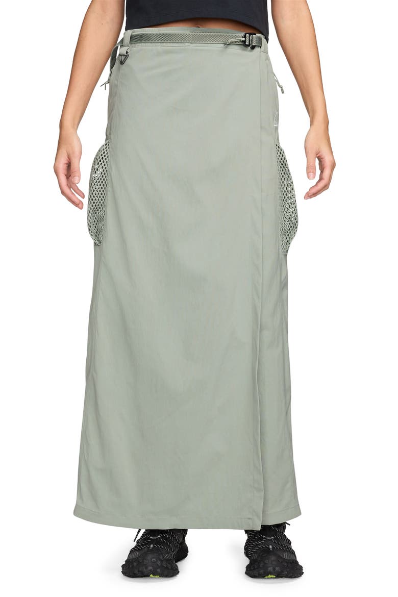 ACG Snowgrass UV Utility Cargo Maxi Skirt, Main, color, JADE HORIZON/ SUMMIT WHITE