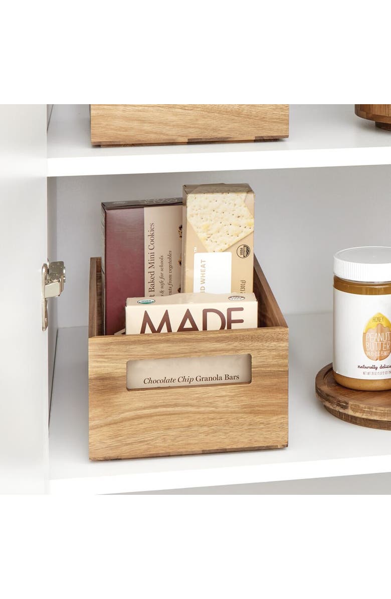iDesign Acacia Wood Pantry Storage Bin with Handles - Natural, Alternate, color, Natural