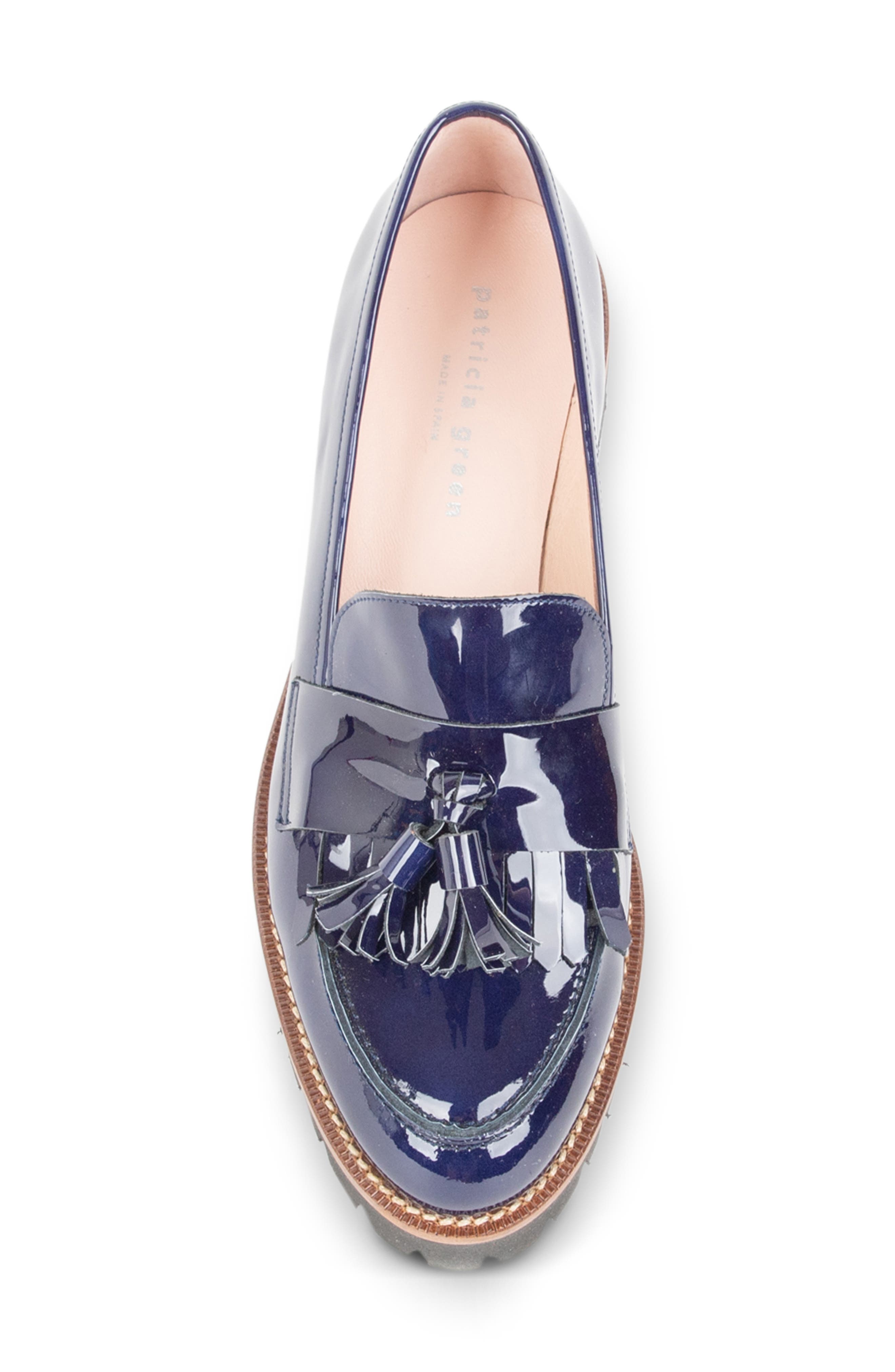 Beckham Tassel Lug Loafer, Alternate, color, NAVY PATENT