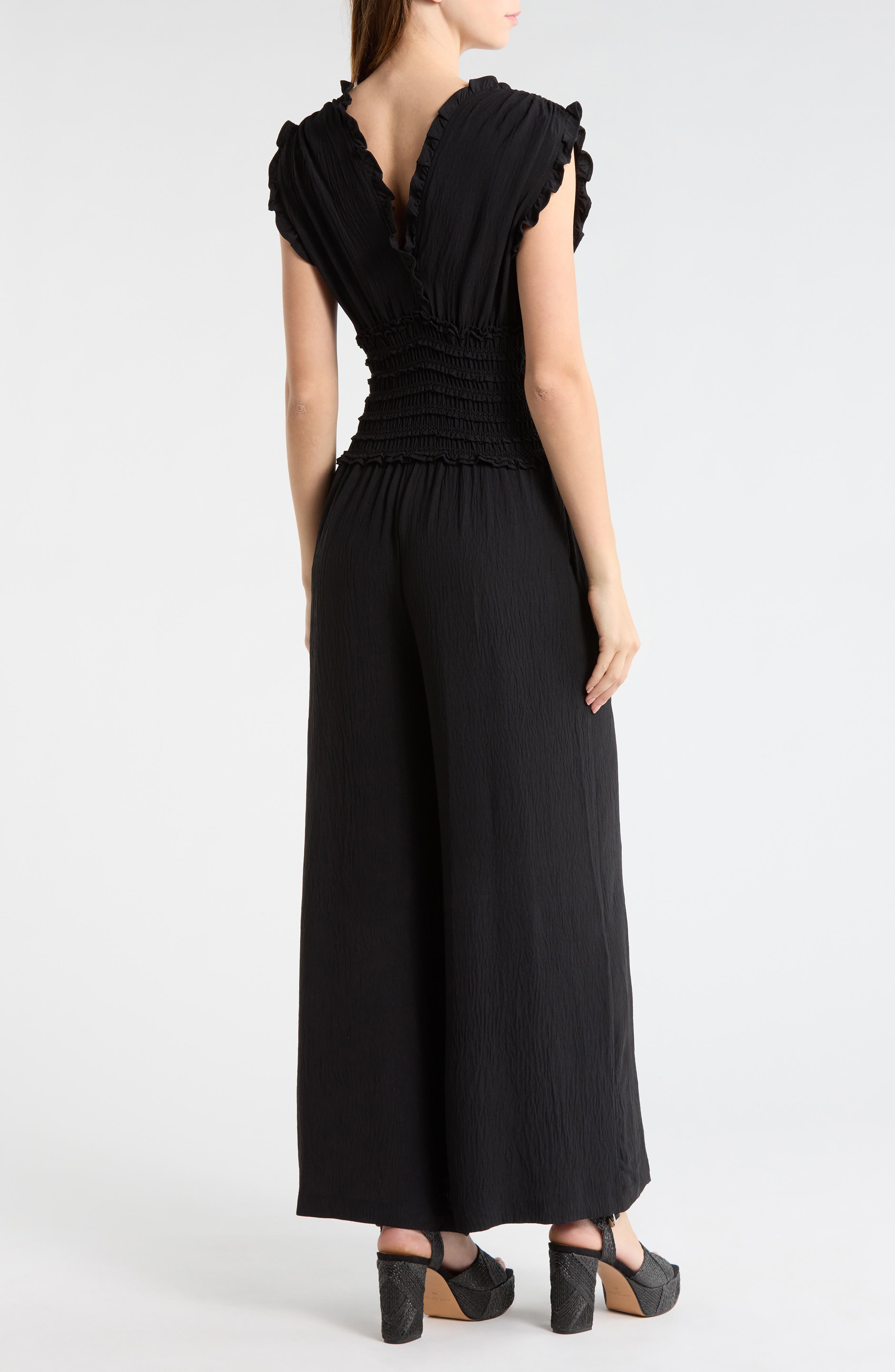 V-Neck Smocked Waist Jumpsuit - image 2