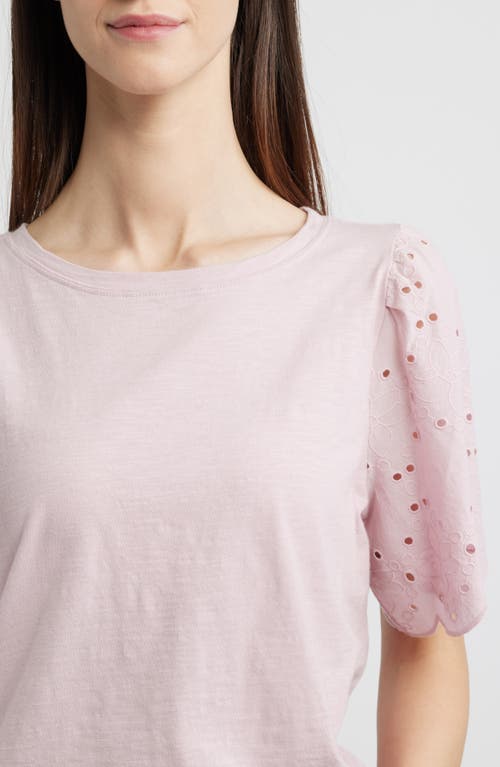 BEACHLUNCHLOUNGE BEACHLUNCHLOUNGE PERCY EYELET SLEEVE MIXED MEDIA TOP