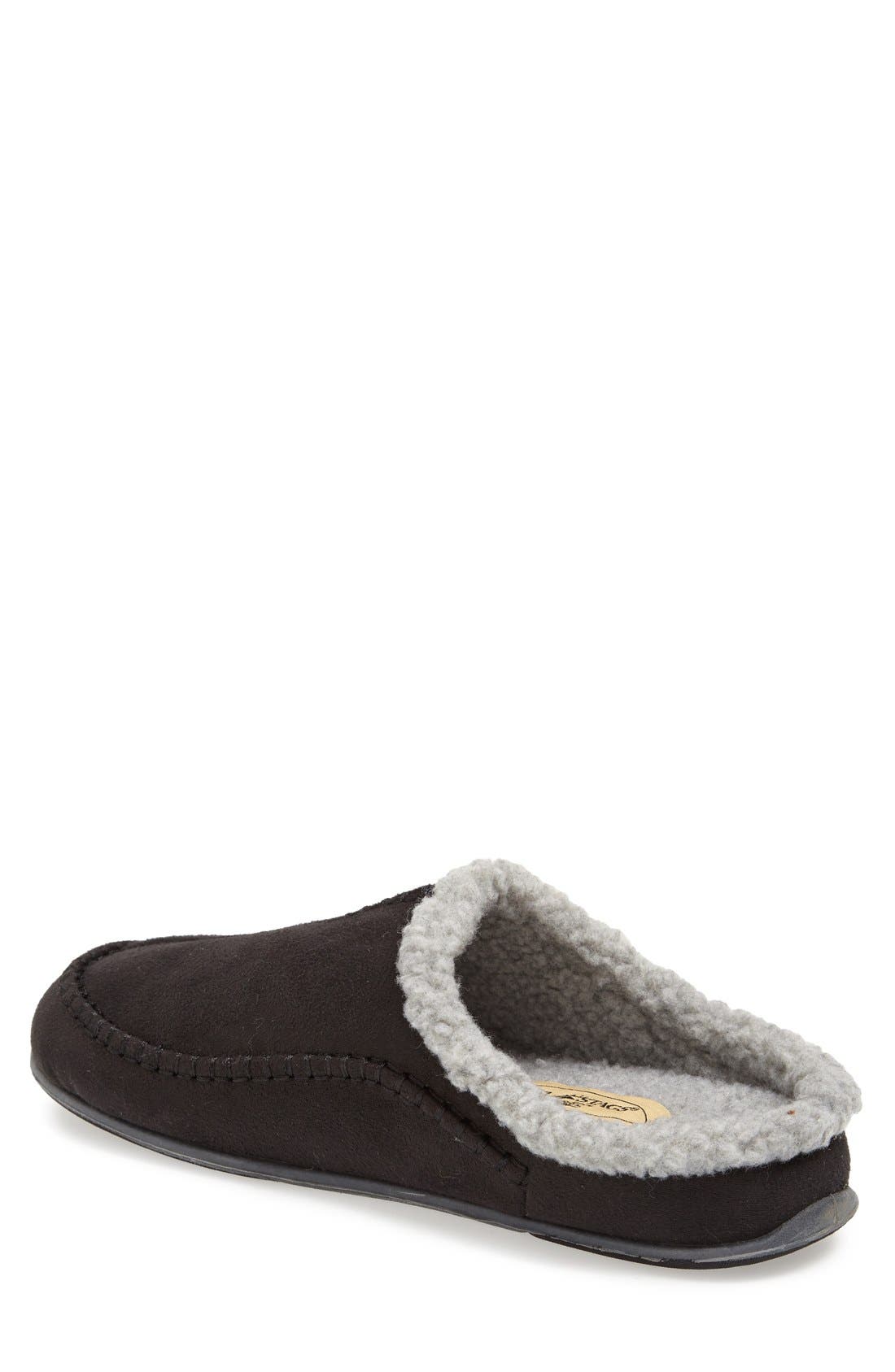 Deer Stags 'Nordic' Slipper, Alternate, color, Black