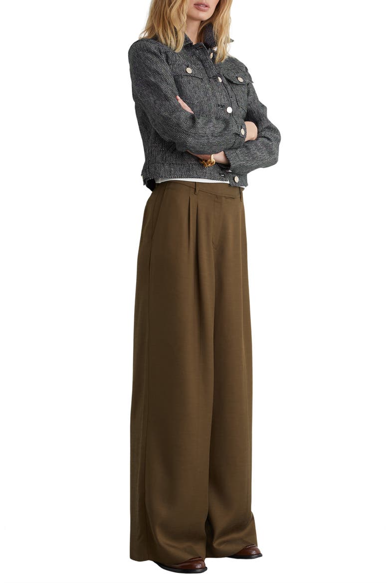 Bree Linen & Cotton Cropped Jacket, Alternate, color, NAVY